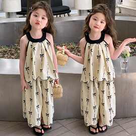 中大童童装2025新款女童套装女孩衣服绣花百搭洋气爆款针织两件套