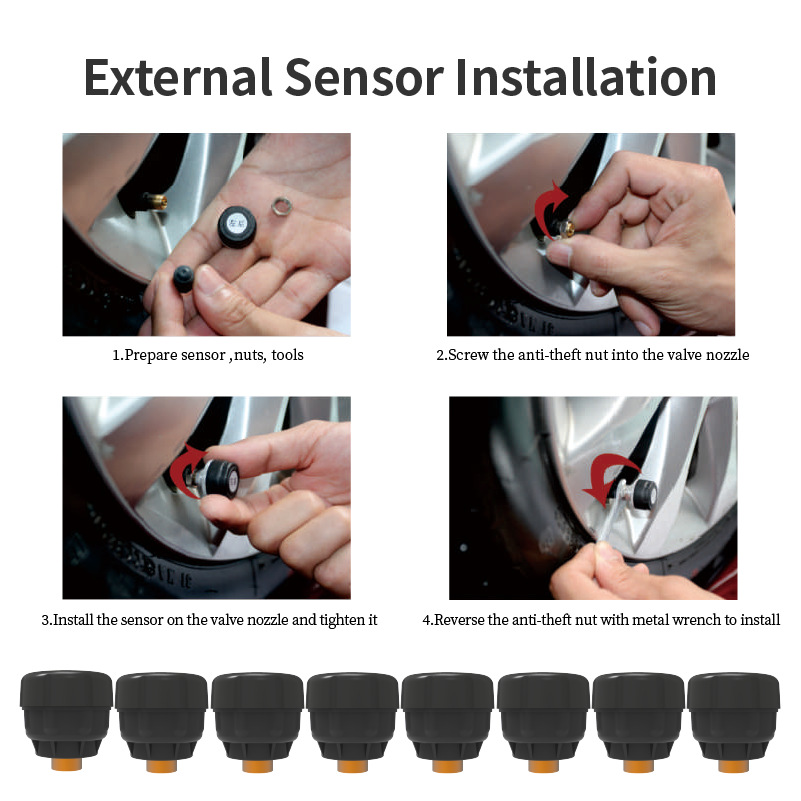 Truck and Mining Vehicle Tire Pressure Monitoring Instrument Tpms Universal Built-In and External Pressure Sensor Tire Pressure Detection System