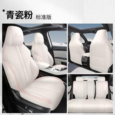 Specialized Leather Car Seat Covers for Byd Song Plus, Suitable for All Seasons, Full Coverage Seat Cushion (Modelə uyğun (Original) oturacaq örtükləri) - full-leather-celadon-powder-standard-version-full-package-special-car