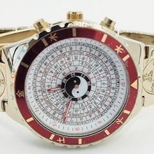 广东源头厂家定制石英手表 八卦方位礼品表 五帝钱饰品手表批发