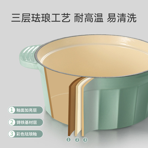 Combach enamel pot large capacity high temperature resistant cast iron soup pot household stew pot multi-functional high-looking cooking pot wholesale