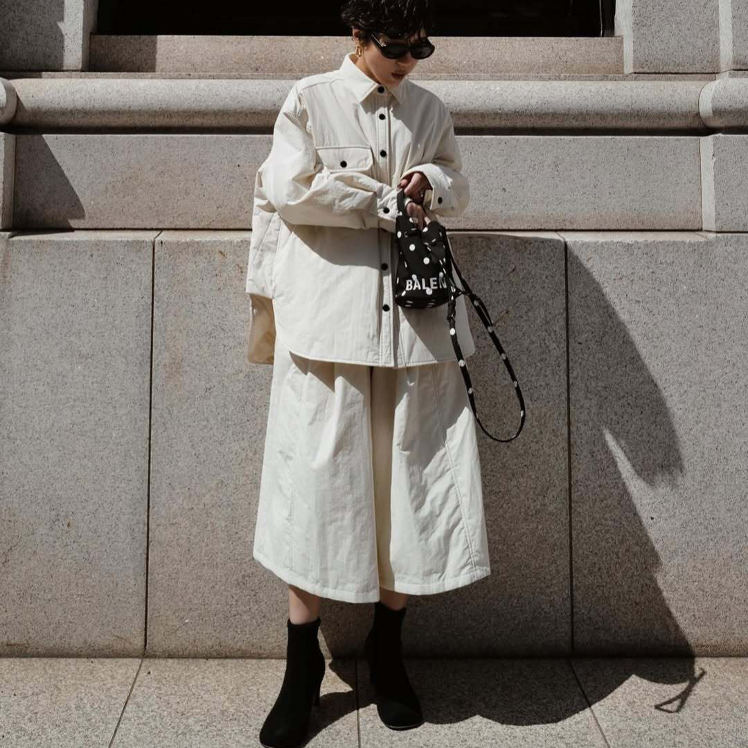 乾鹤秋冬新款日系时髦潮流衬衫式棉服宽松保暖舒适外套女