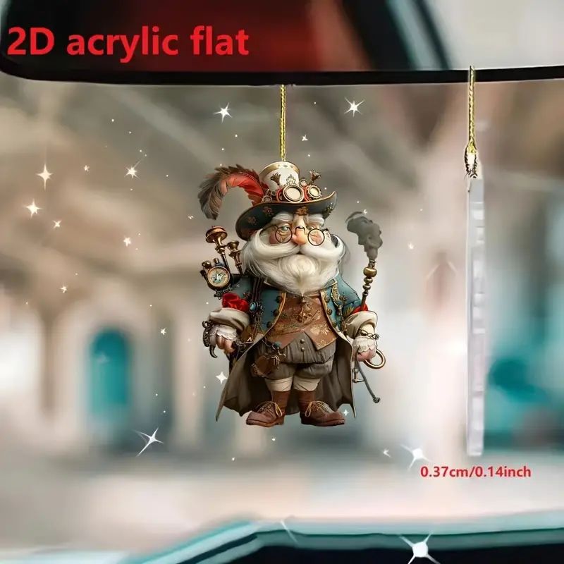 Nuevo viejo de Navidad decoración colgante acrílico plano transfronterizo espejo retrovisor de automóvil decoración mochila colgante