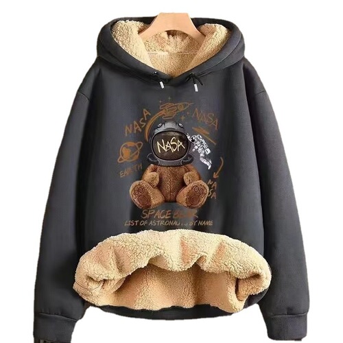 Lambskin Hooded Sweatshirt for Men - Autumn/Winter INSClose-fitting Trousers with Insulation and Warmth, Casual Outwear for Couples