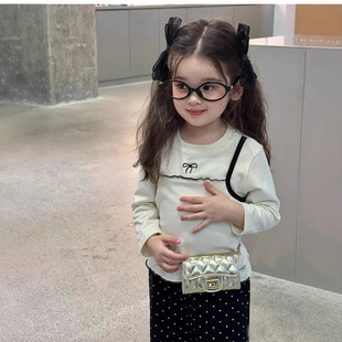 Korean Style Children's Clothing Girls' T-Shirt Autumn New Trendy Little Chanel-Style Base Shirt Baby Camisole Fake Two-Piece T-Shirt