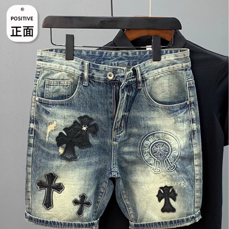 2026 American and Japanese Style Trendy Brand Washed Graffiti Denim Shorts for Men, Summer Cool and Stylish Casual Knee-Length Shorts