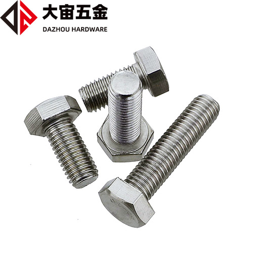 Factory direct sales wholesale M4-M22 stainless steel hexagonal head bolts 201 stainless steel external hexagonal screws GB30