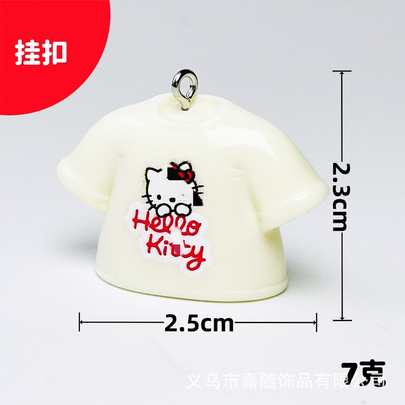手工diy仿真迷你KT短袖T恤微缩模型书包钥匙手机壳挂件饰品配件|undefined