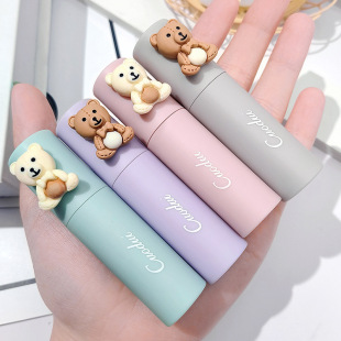 Cuodui cute bear Velvet Matte Lip mud matte lip glaze doll bear White not easy to touch Cup domestic goods niche