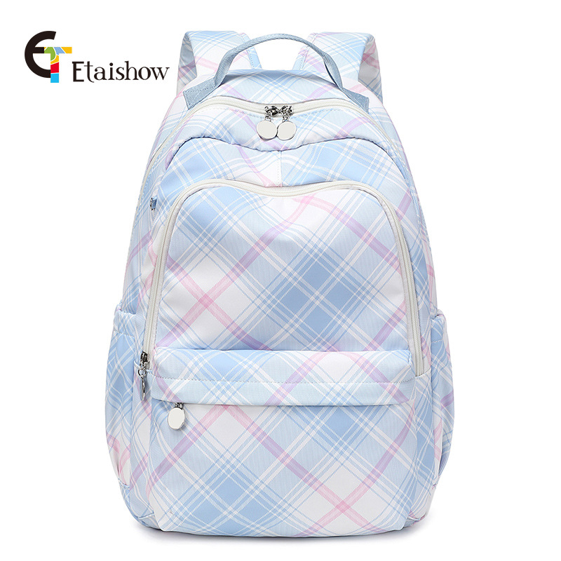 Fábrica al por mayor mochila femenina estudiante de secundaria lindo gato impresión gran capacidad impermeable chica