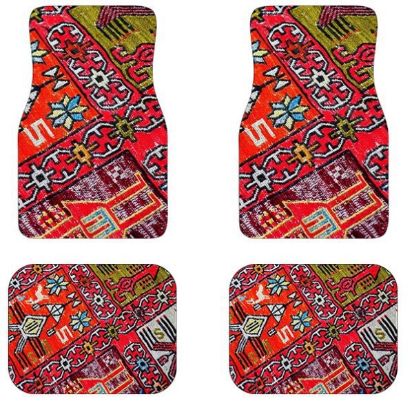 Cross-Border Bohemian Car Floor Mats for Main and Passenger Front and Rear Floor Mats Amazon Temu Dropshipping Wholesale Foot Mats
