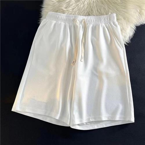 Summer Checked Solid Simple Short Shorts Men's Fashion Brand Loose Outerwear Beach Pants Casual Sports Five-Eighth Inseam Pants