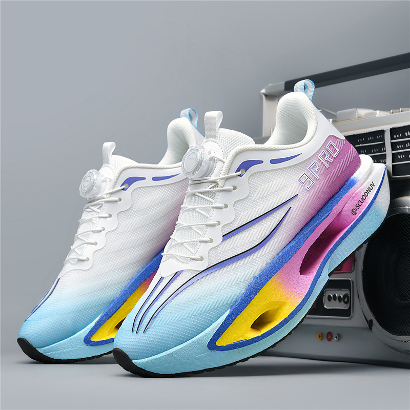Running Shoes Cross-Border New Fashion Men's Shoes Youth Racing Physical Test Shoes Shock-Absorbing Double-Layer Carbon Shoes Women's Sports Shoes