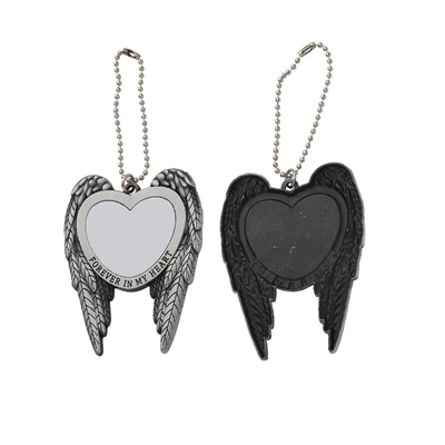 Heat Transfer Blank Angel Wings Holding Heart Pendant European and American Car Accessories Cross-Border Amazon Hot Seller (Car hanging) - angel-wings-heart-patch-pendant-js091