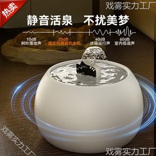 Cartoon Kitten Pet Ceramic Water Fountain New Two-Color Electric Live Water Circulation Filter Home Water Dispenser