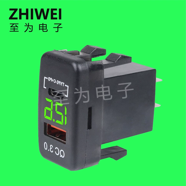 Подходит для Toyota, неразрушающая установка USB-вольтметра, оригинальное отверстие USBQC3.0TPC, быстрая зарядка автомобильного зарядного устройства.