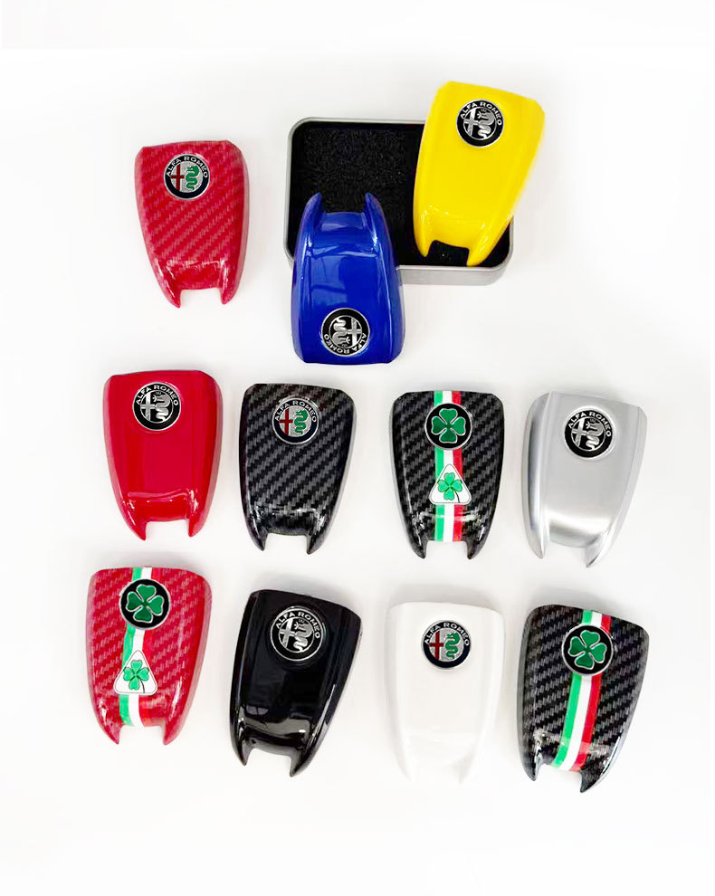 Suitable for Alfa Romeo Giulia Modified Original Car Key Shell Stelvio Carbon Fiber Pattern Key Back Cover