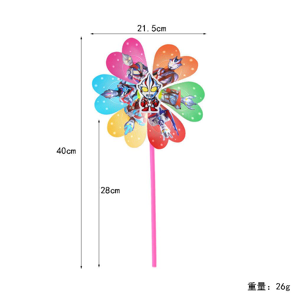 cartoon plastic handheld windmill toy for kindergarten