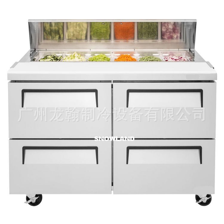 出口款风冷三明治披萨沙拉台冰柜保鲜冷藏撒料工作台冰箱带4抽