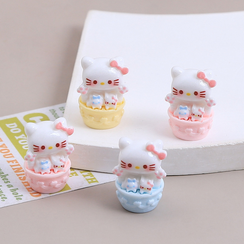 立体かわいい猫ケーキクリエイティブ手作り diy クリーム接着剤樹脂小物アクセサリーホールシューズバックルジュエリー材料|undefined