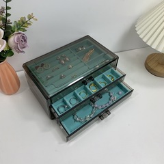 3層ジュエリー収納ボックス、ハイエンドの絶妙なリング、大容量のイヤリング、ネックレス、ジュエリー、帽子、ジュエリーボックス