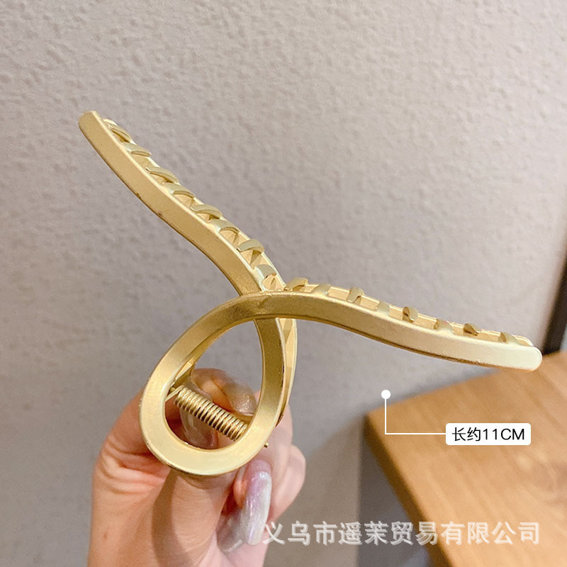 咖色磨砂抓夹女2025年新款发夹后脑勺大号发量多鲨鱼夹子发卡头饰|undefined