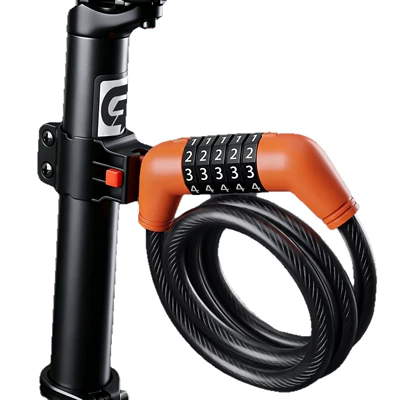 Accessories, Steel Wire Soft Lock, Foldable — Motorcycle Lock