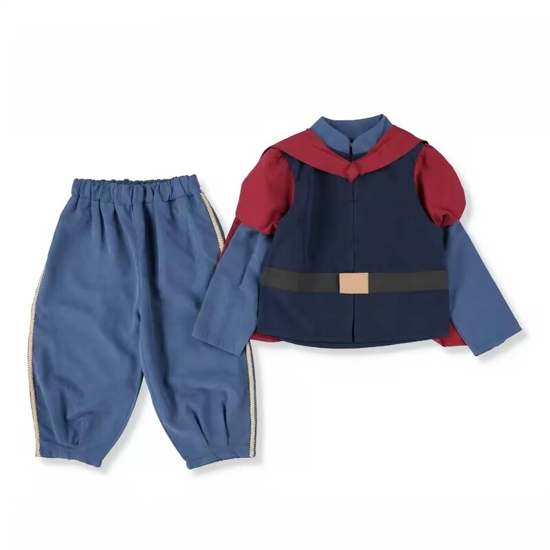 Japanese Brand Cottoli Children's Clothing Disney Prince Cape Set 80-140 Retro Palace Style Role-Playing Cosplay