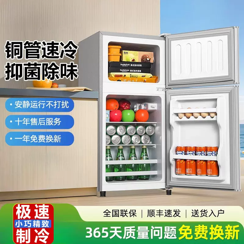 一级能效小冰箱家用小型出租房宿舍用二人用迷你双开门节能电冰箱