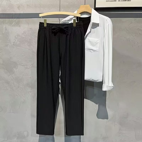 Straight western pants, men's pendulous feeling, spring and autumn ins, fashion brand, high street floor pants, loose all-matching, wide-leg casual pants