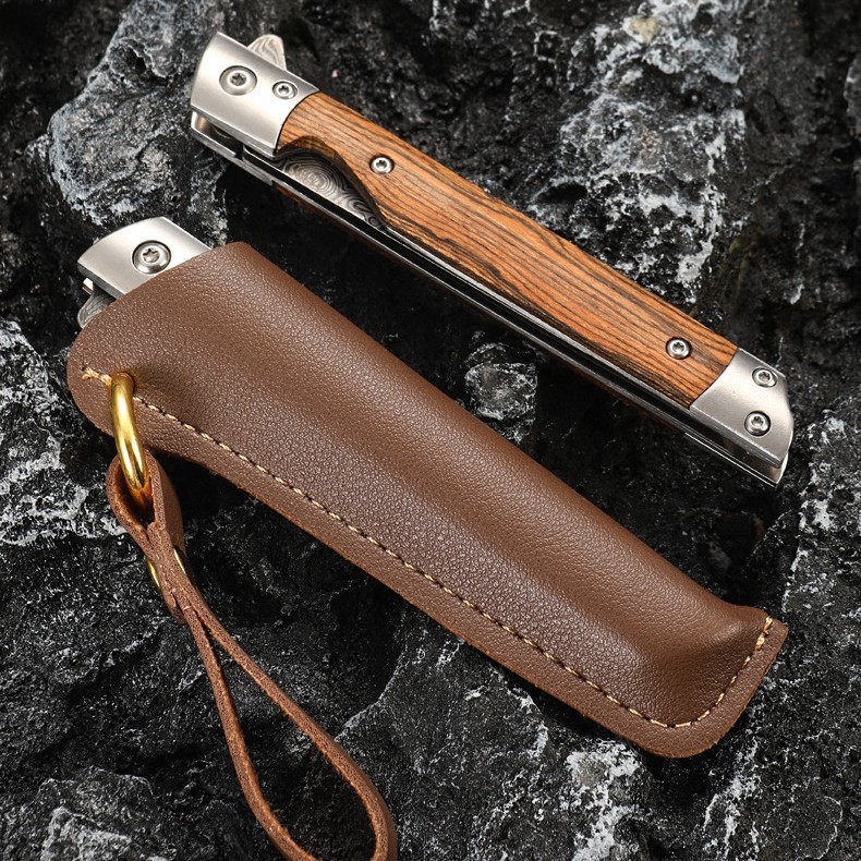 Camping al aire libre multipropósito ligero cuchillo de apertura rápida de acero inoxidable con cuchillo plegable de alta dureza plegable de Damasco image 3
