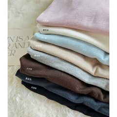 ソリッドカラーのソフトワックス状テンセルウールボトリングシャツインレディースファッション多用途韓国ラウンドネック長袖Tシャツインナートップ