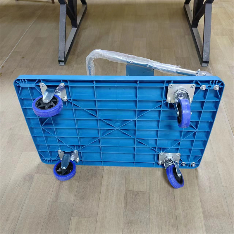 Carga de plástico plano rueda silenciosa plegable imprimible coche tortuga placa de plástico azul carro de plástico carro