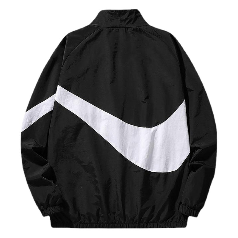 En stock nuevo 2023 otoño deportes hombres windbreaker moda urbana suelta con capucha stand collar color matching abrigo