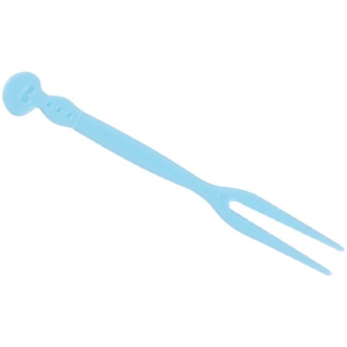 Creative disposable fruit fork, plastic two-tooth fruit picks, 50 pieces/box, household fruit cake snack fork