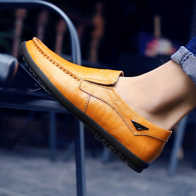 Herren Slipper Aus Echtem Leder Bequeme Freizeitschuhe Sommer_voghion.com