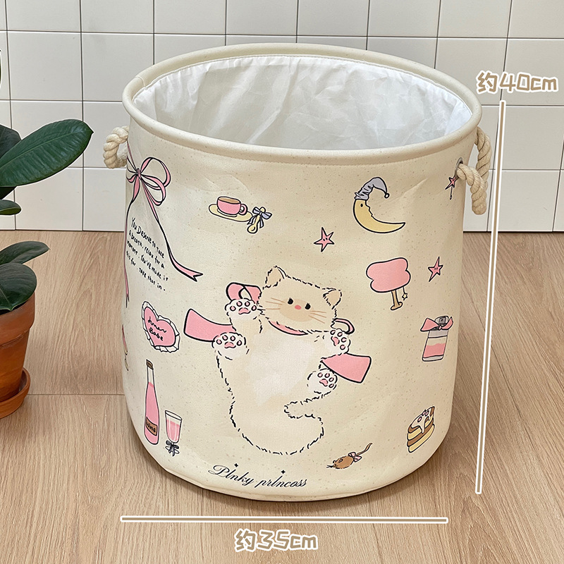 Nueva canasta de ropa sucia de gato lindo de gran capacidad, canasta de almacenamiento de ropa de baño, cubo de almacenamiento de peluche plegable para el hogar