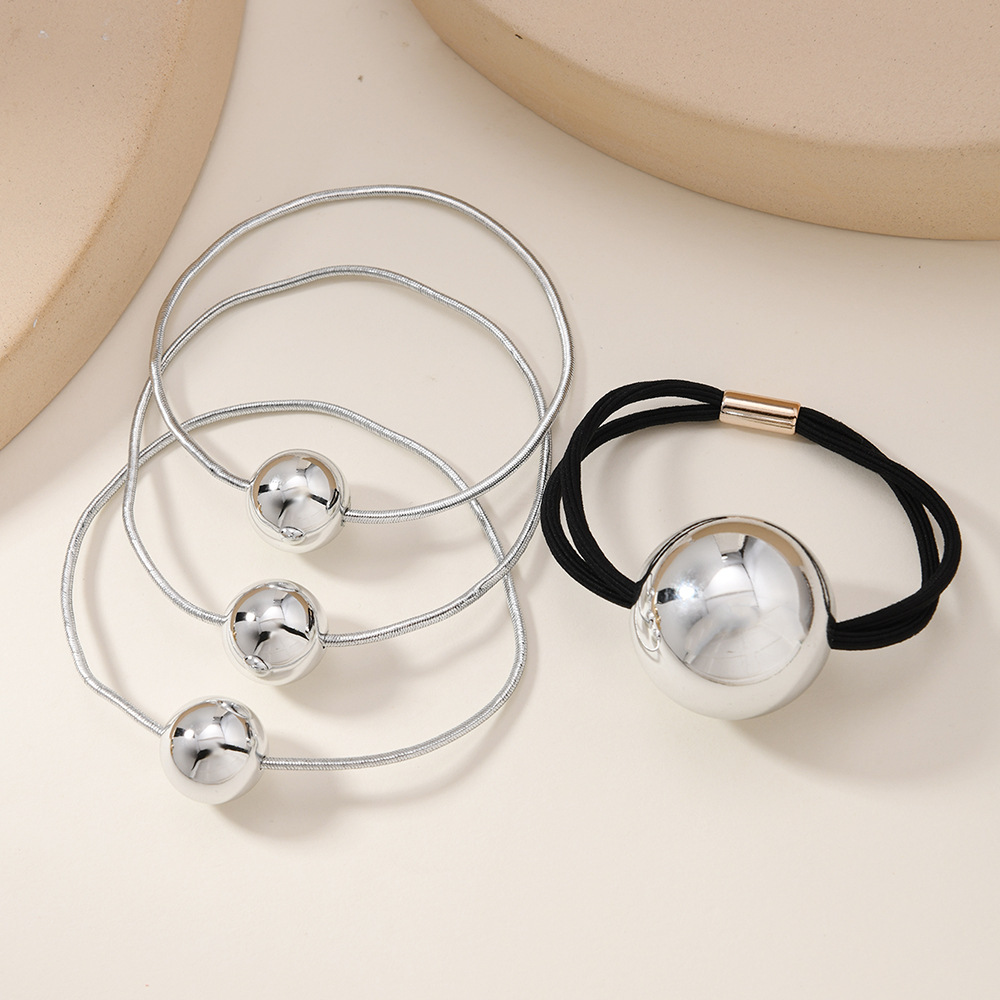 Cuerda para el cabello esférica dorada europea y americana transfronteriza, sensación de alta calidad, anillo para el cabello dulce y fresco, sin daño, cabeza de bola, cabello, tocado duradero