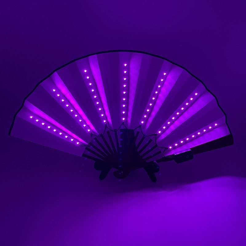 8-pulgadas luminoso ventilador luminoso colorido LED luminoso plegable ventilador bar discoteca fiesta escenario atmósfera props