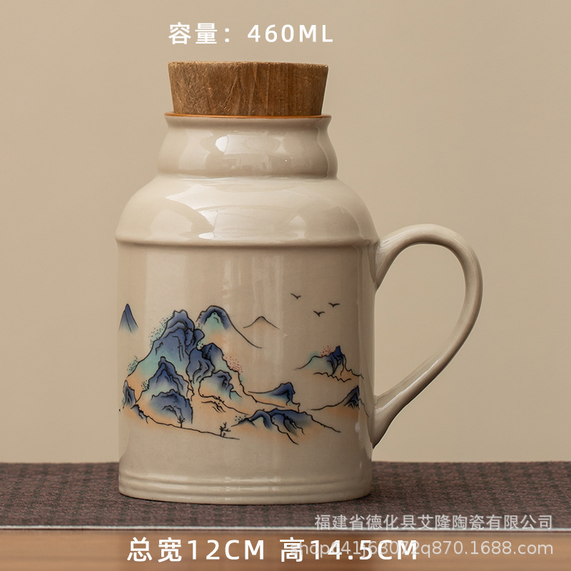 Taza de cerámica portátil pequeña tetera de té tetera de cerámica de oficina tetera de agua potable para una sola persona