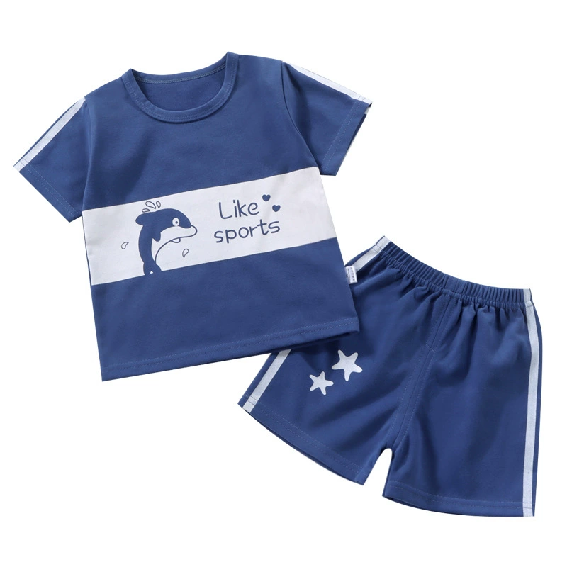 Children's sleeves, set for men and women, T-shirt, overall, summer clothing, children's clothing, Korean style