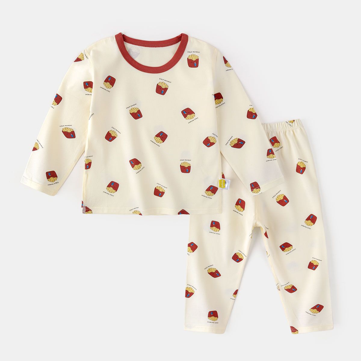 [Compra 2 artículos y obtén 3 yuanes de descuento] Conjunto de ropa para bebé, conjunto de pijama de otoño para niños de dos piezas, conjunto de ropa interior para niñas, a la moda.