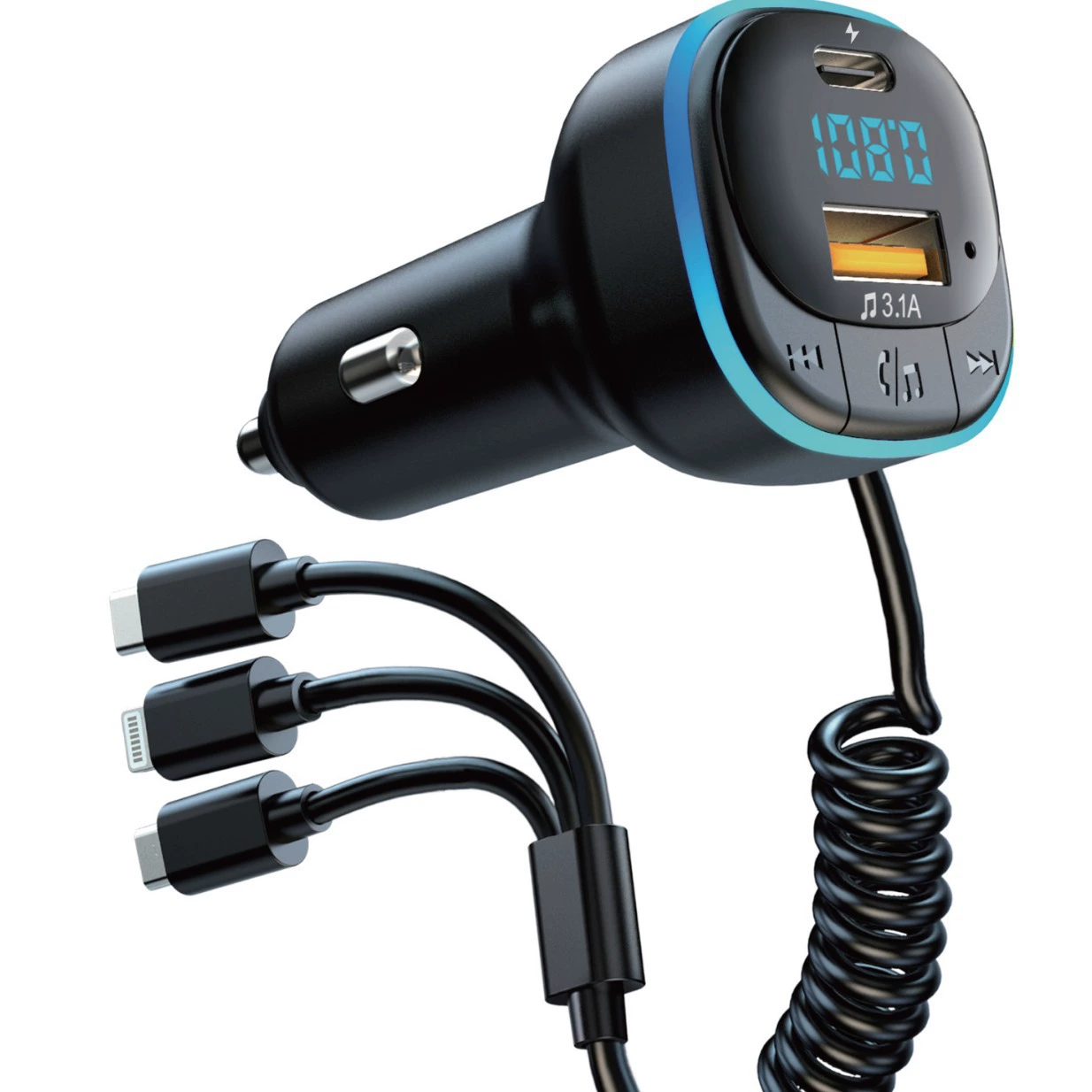 Один-к-пяти автомобильный Bluetooth MP3 Автомобильный MP3-плеер автомобильный Bluetooth громкой связи Автомобильная FM-карта MP3 мощность