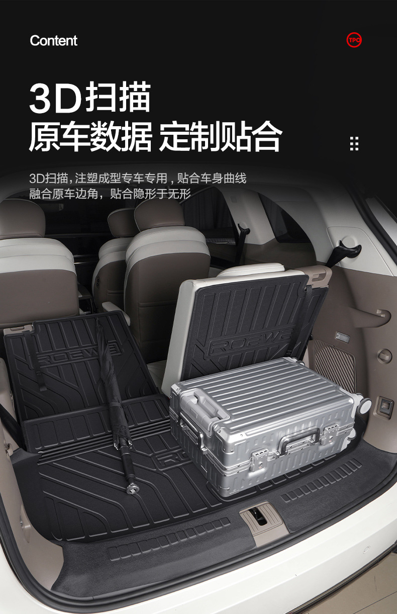 Roewe RX9 Trunk Mat Car Interior Modification Accessories Special TPE Waterproof Trunk Mat for Decoration Supplies
