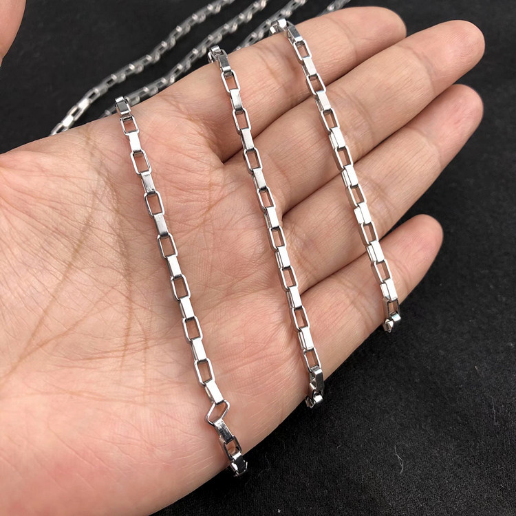 Men's Titanium Long Box NK Metal Hip Hop Stainless Steel Necklace Accessories Chain_voghion.com