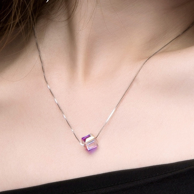 Simple Style Geometric Alloy Plating Artificial Crystal Womenu0027S Pendant Necklace 1 Piece