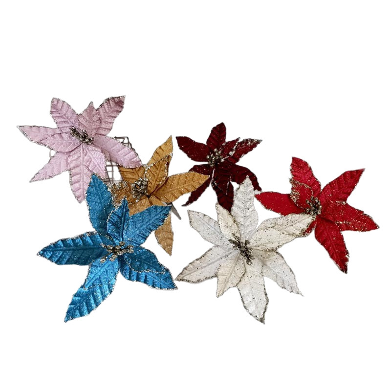 Nuevo polvo de Navidad transfronterizo de simulación flores de Navidad decoración de árbol de Navidad decoración de fiesta decorativa atmósfera del hogar