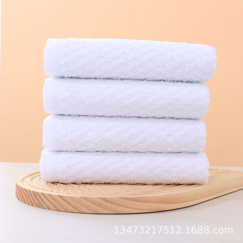 Pure Cotton White Towels for Hotels, Guesthouses, and B&Bs, Absorbent, Lint-Free, Thickened Face Towels, Disposable Bath Towels
