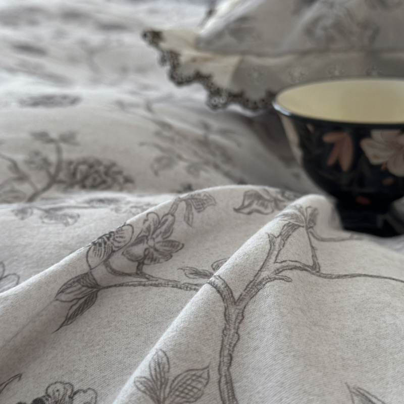 Conjunto nórdico francês vintage boho classe A, 100% algodão escovado, de quatro peças; conjunto francês vintage de três peças com renda, ideal para dormitório estudantil._voghion.com