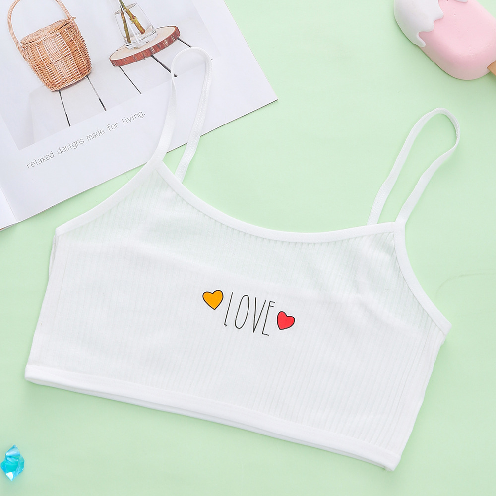 En stock al por mayor de hilo de algodón ropa interior de desarrollo de una sola etapa camisola de una sola capa anti-golpe estudiante de escuela primaria sujetador